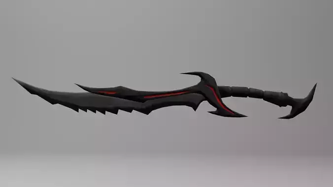 Low Poly Stylized Daedric Sword from Skyrim 