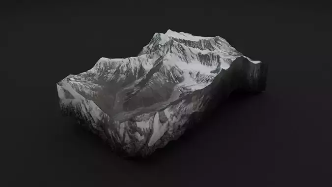 Gongga Shan Low-poly 3D model