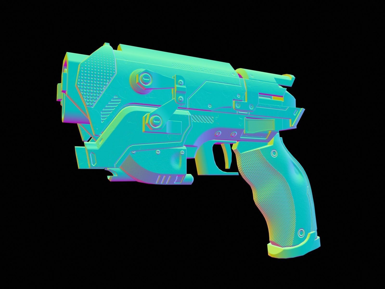 Service Laser Weapon HERMES-01 Low-poly 3D model_11