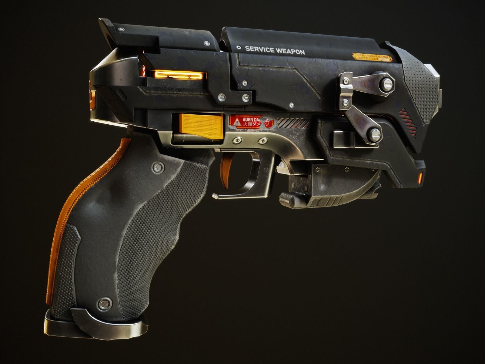 Service Laser Weapon HERMES-01 Low-poly 3D model_4