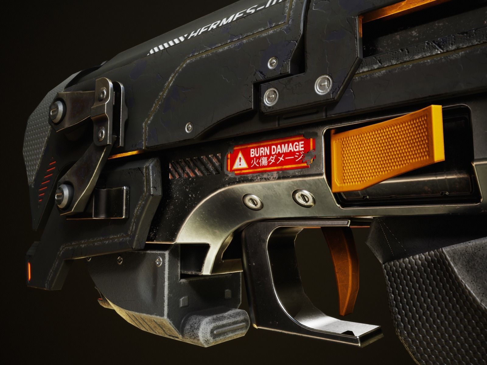 Service Laser Weapon HERMES-01 Low-poly 3D model_3