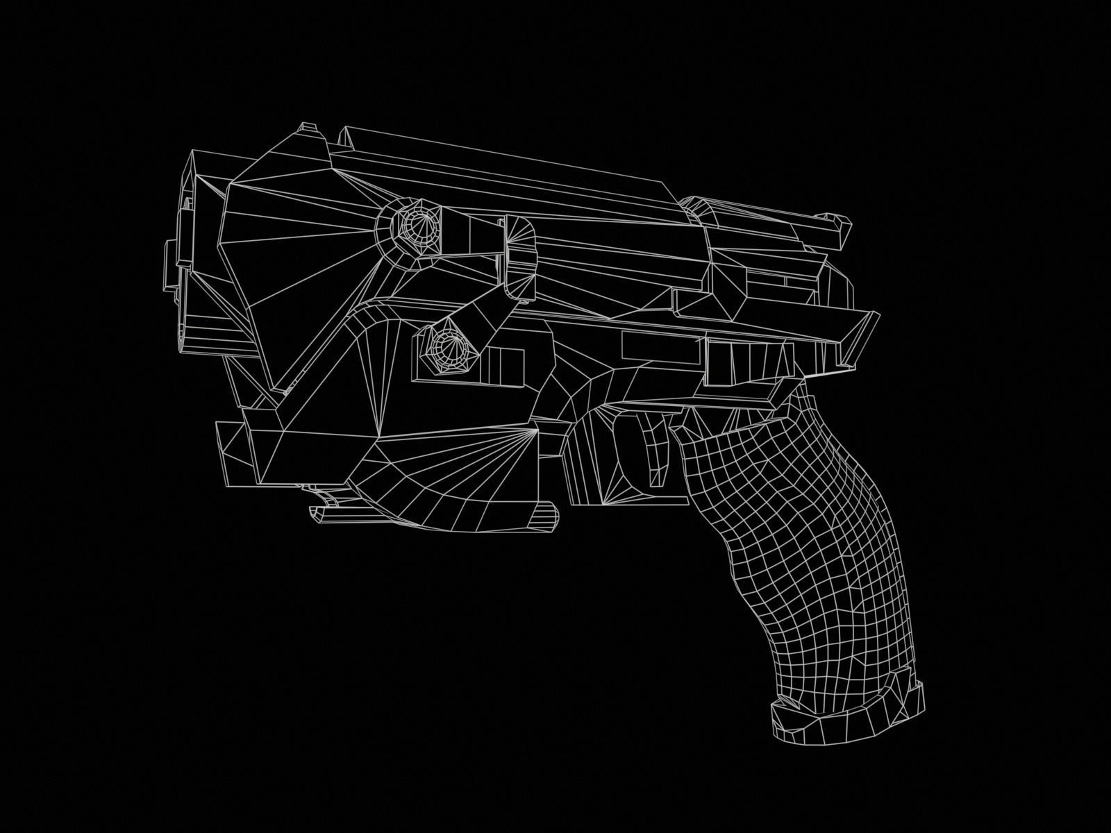 Service Laser Weapon HERMES-01 Low-poly 3D model_12