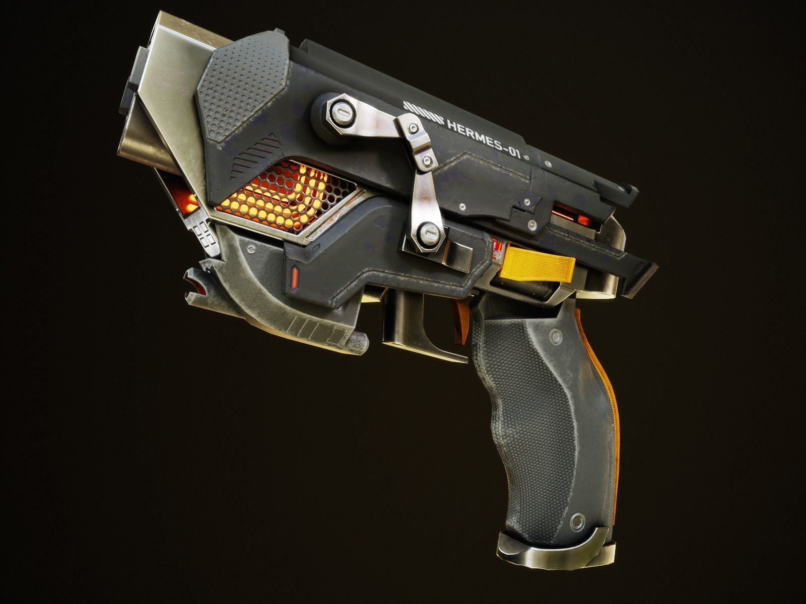 Service Laser Weapon HERMES-01 Low-poly 3D model_7