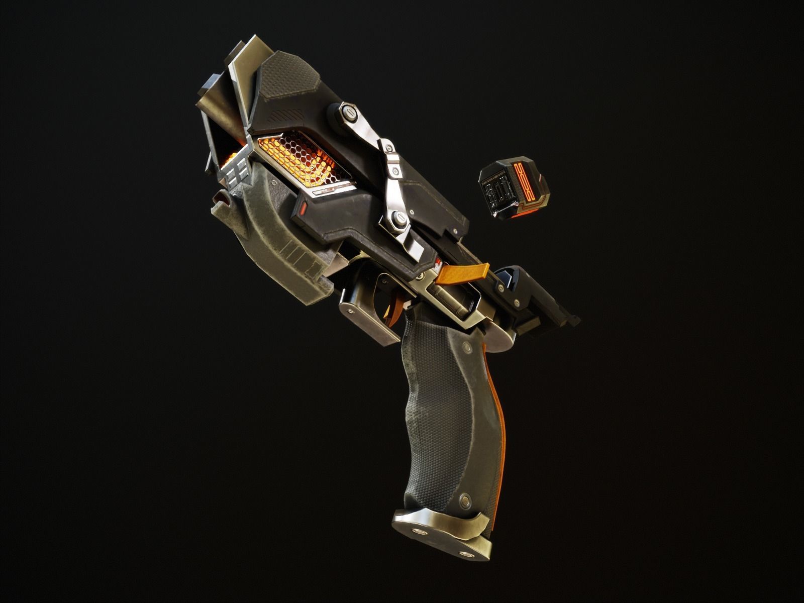 Service Laser Weapon HERMES-01 Low-poly 3D model_10