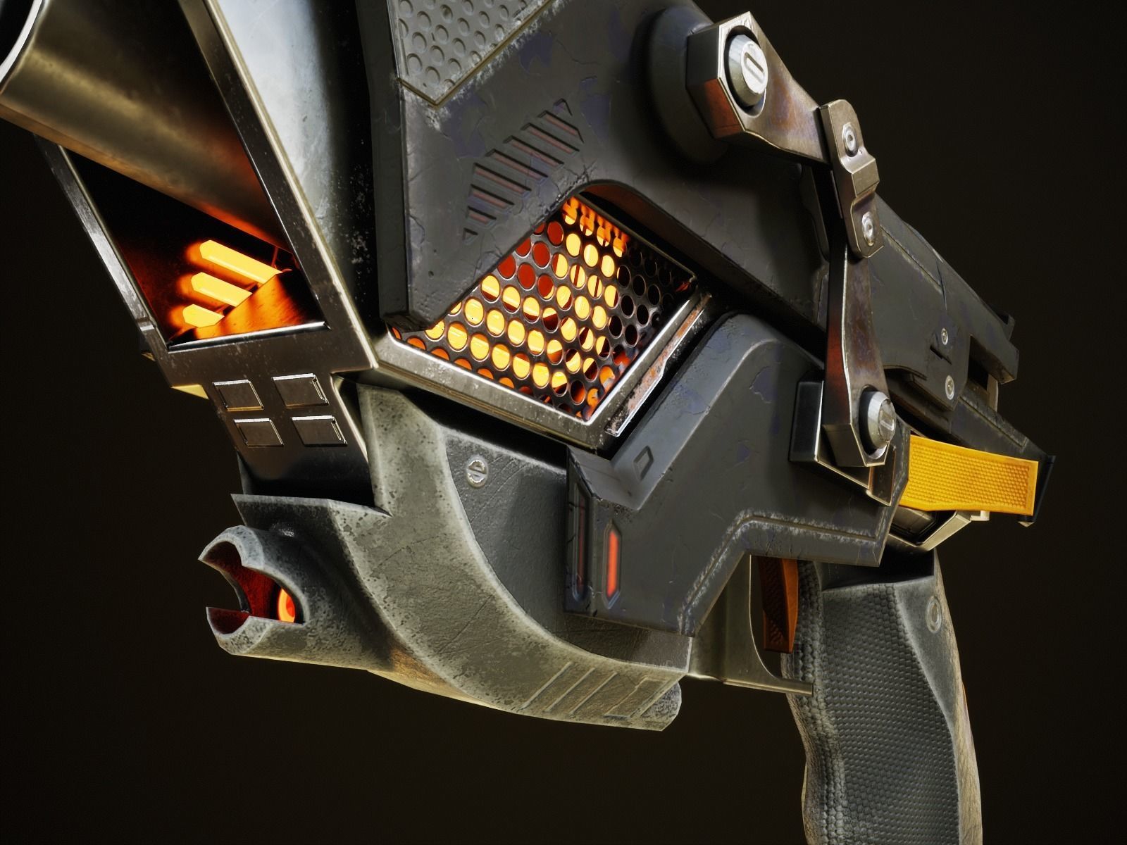 Service Laser Weapon HERMES-01 Low-poly 3D model_8