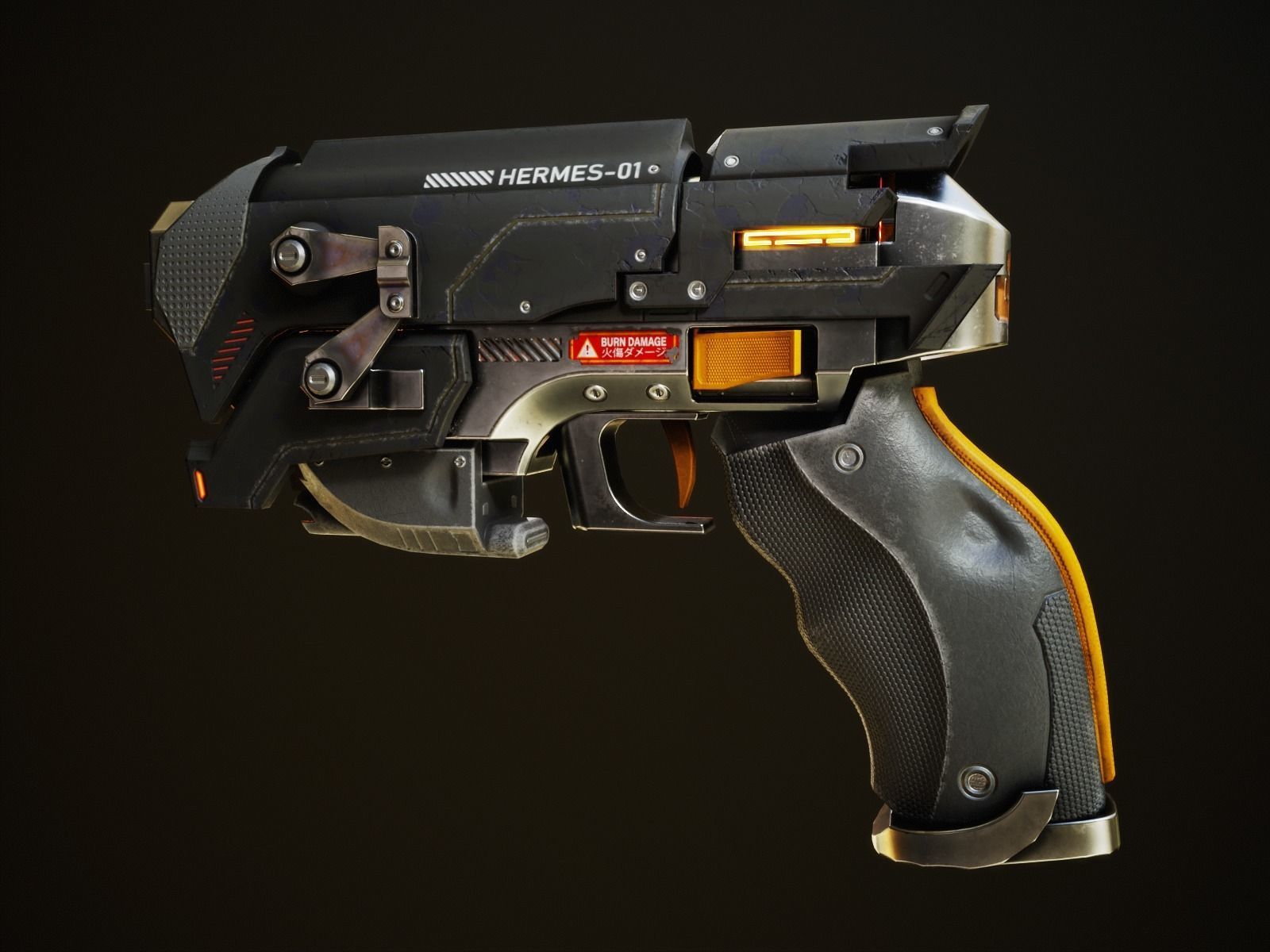 Service Laser Weapon HERMES-01 Low-poly 3D model_2