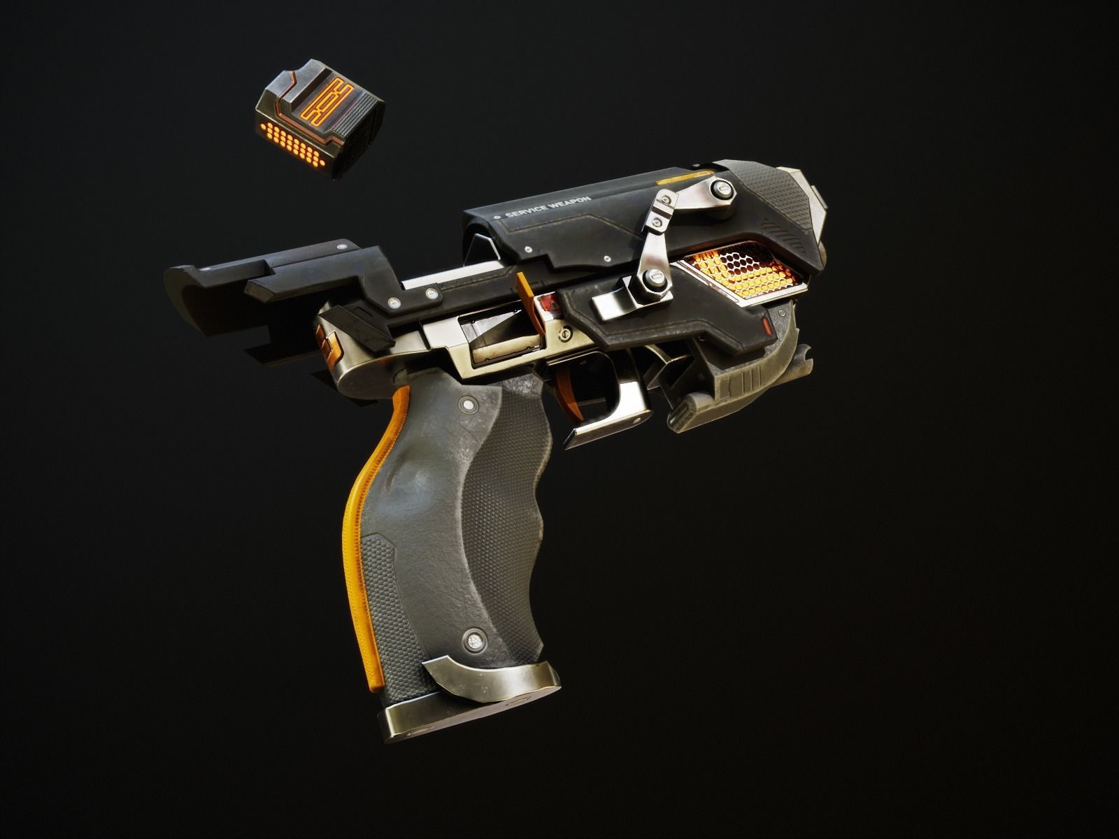 Service Laser Weapon HERMES-01 Low-poly 3D model_9