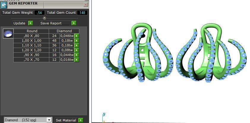 Octopus Ring Earrings 3D print model_6