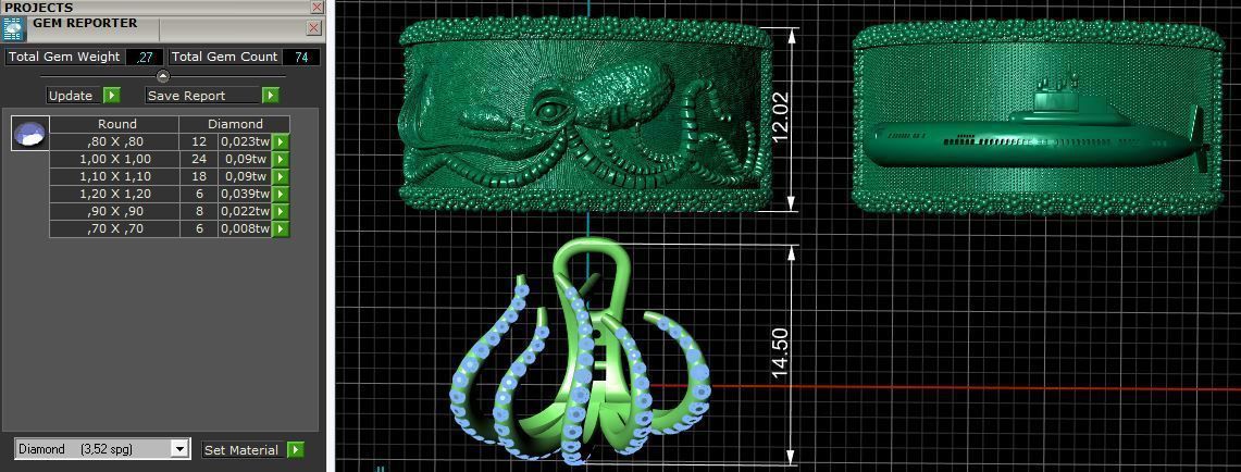 Octopus Ring Earrings 3D print model_5