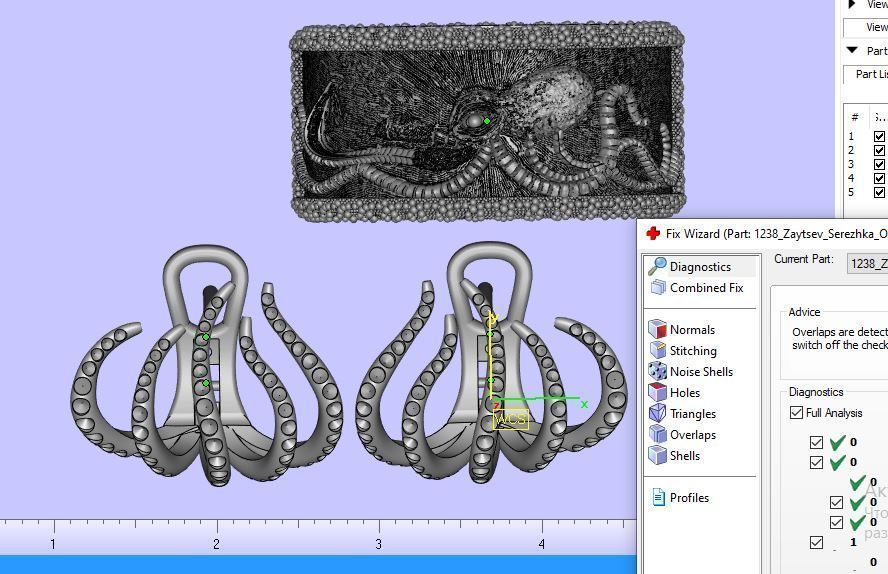 Octopus Ring Earrings 3D print model_1