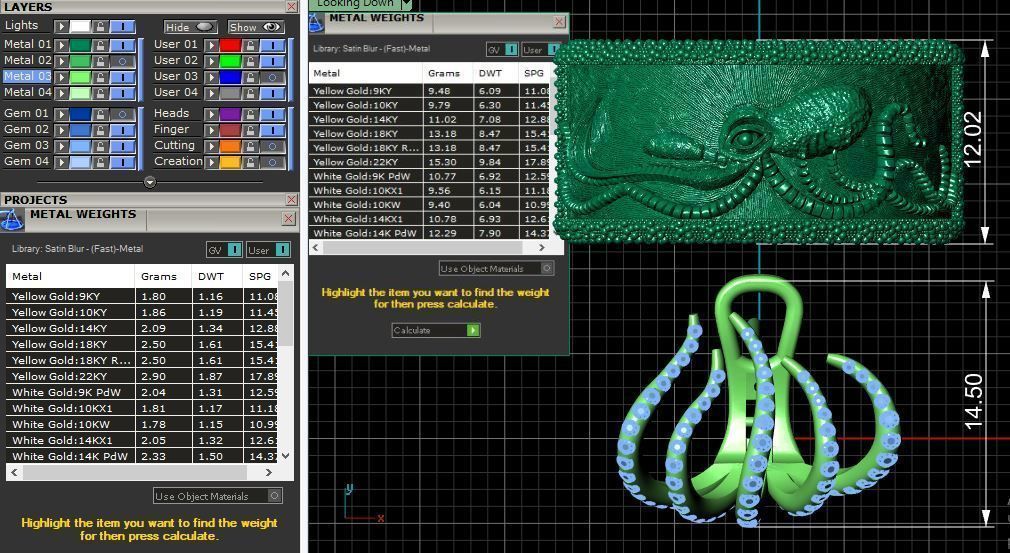 Octopus Ring Earrings 3D print model_2