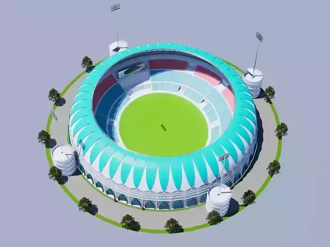 EKANA CRICKET STADIUM LUCKNOW INDIA Low-poly 3D model
