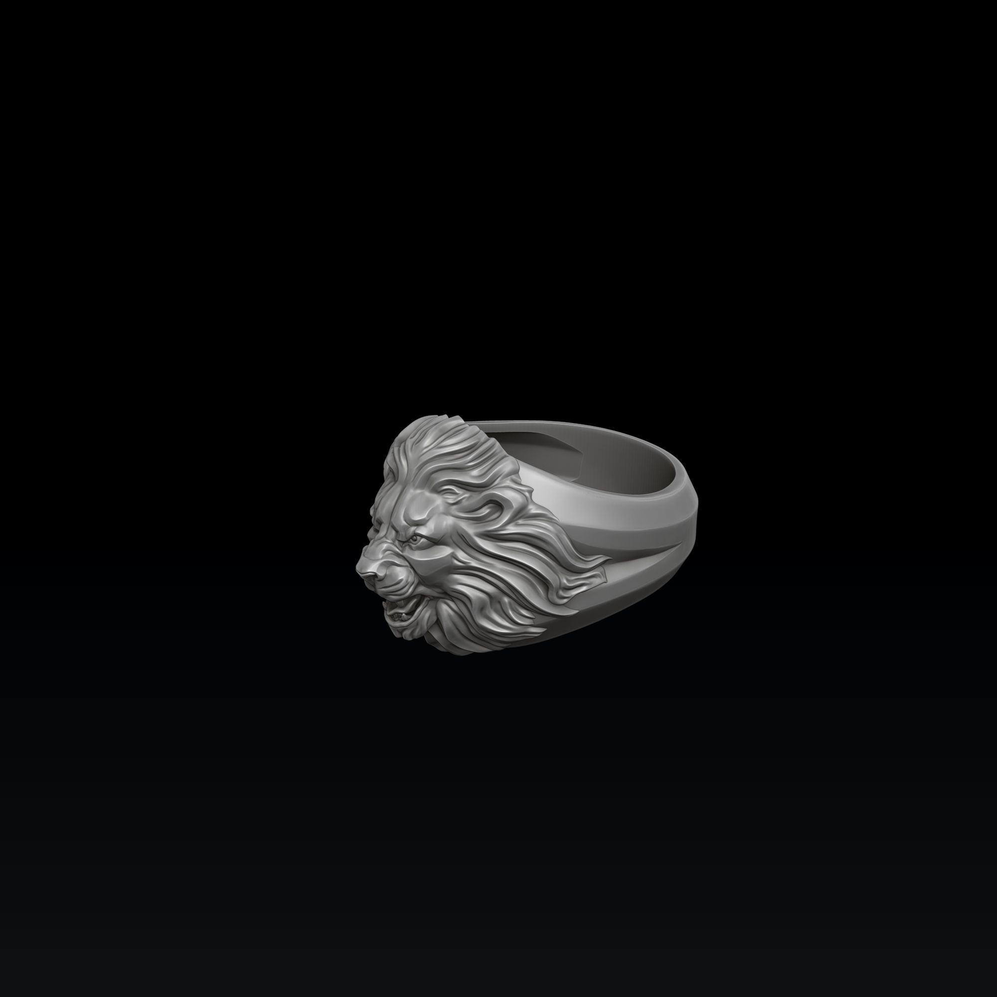 Lion ring 3D print model_7