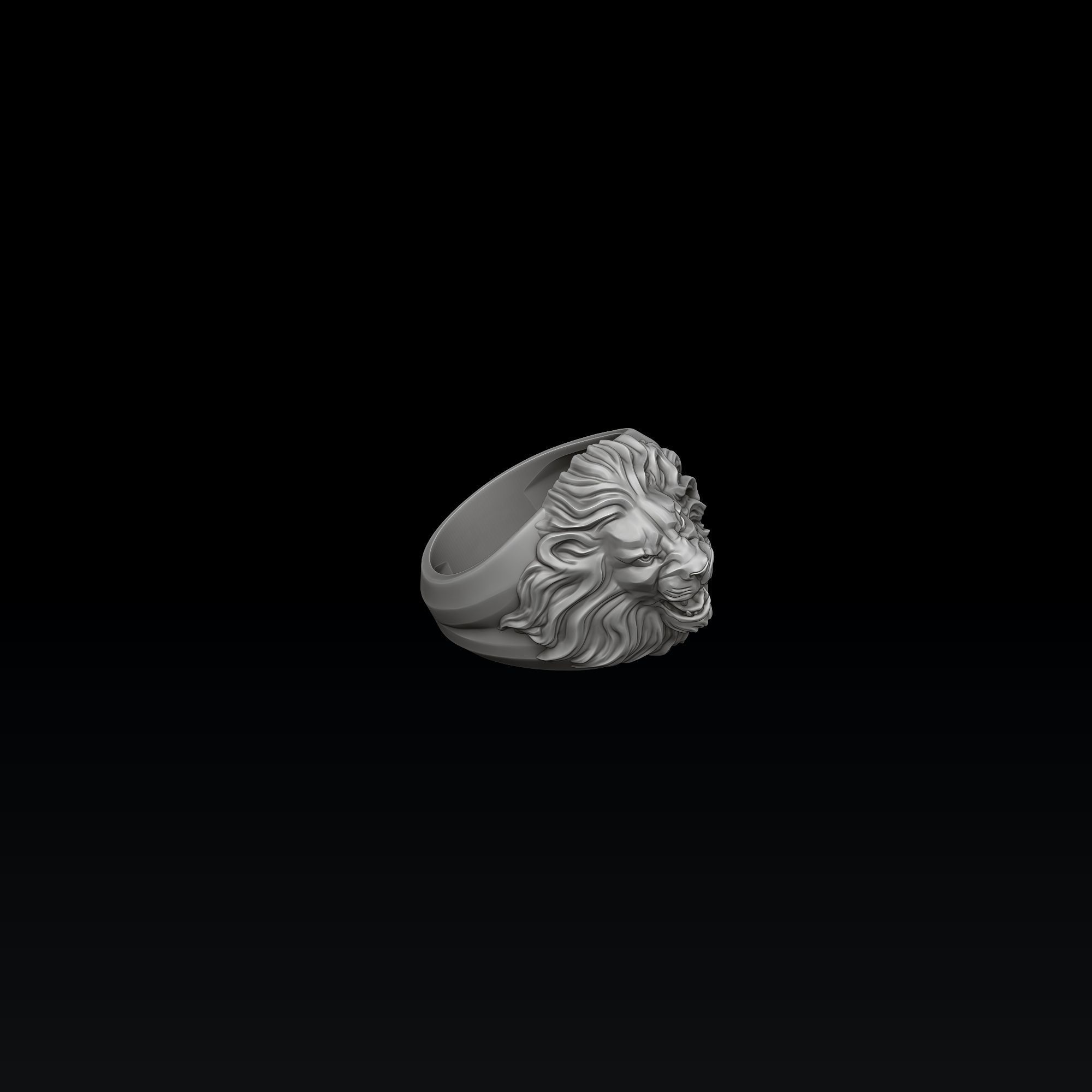 Lion ring 3D print model_3