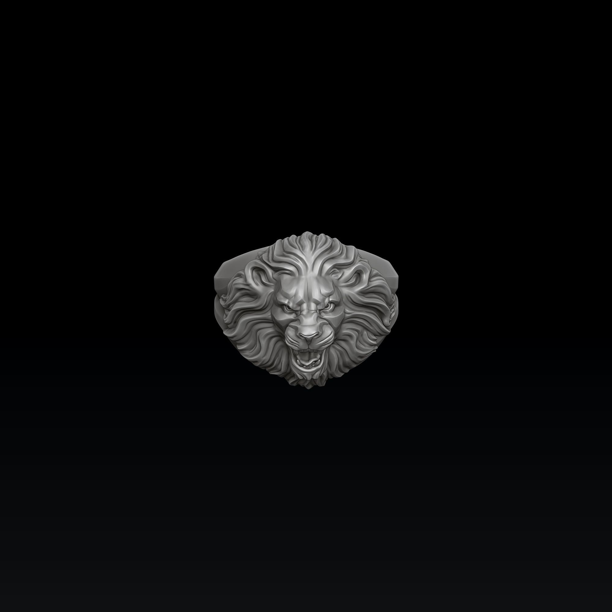 Lion ring 3D print model_5
