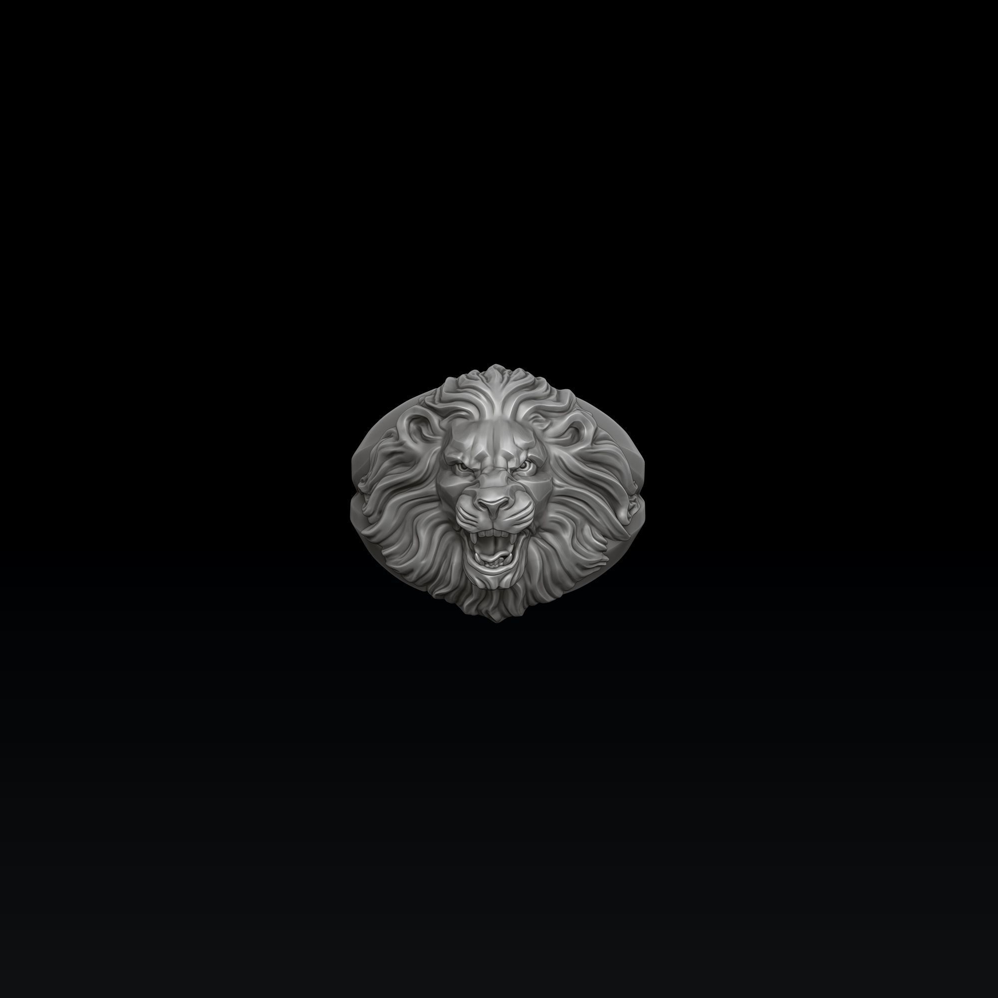 Lion ring 3D print model_1