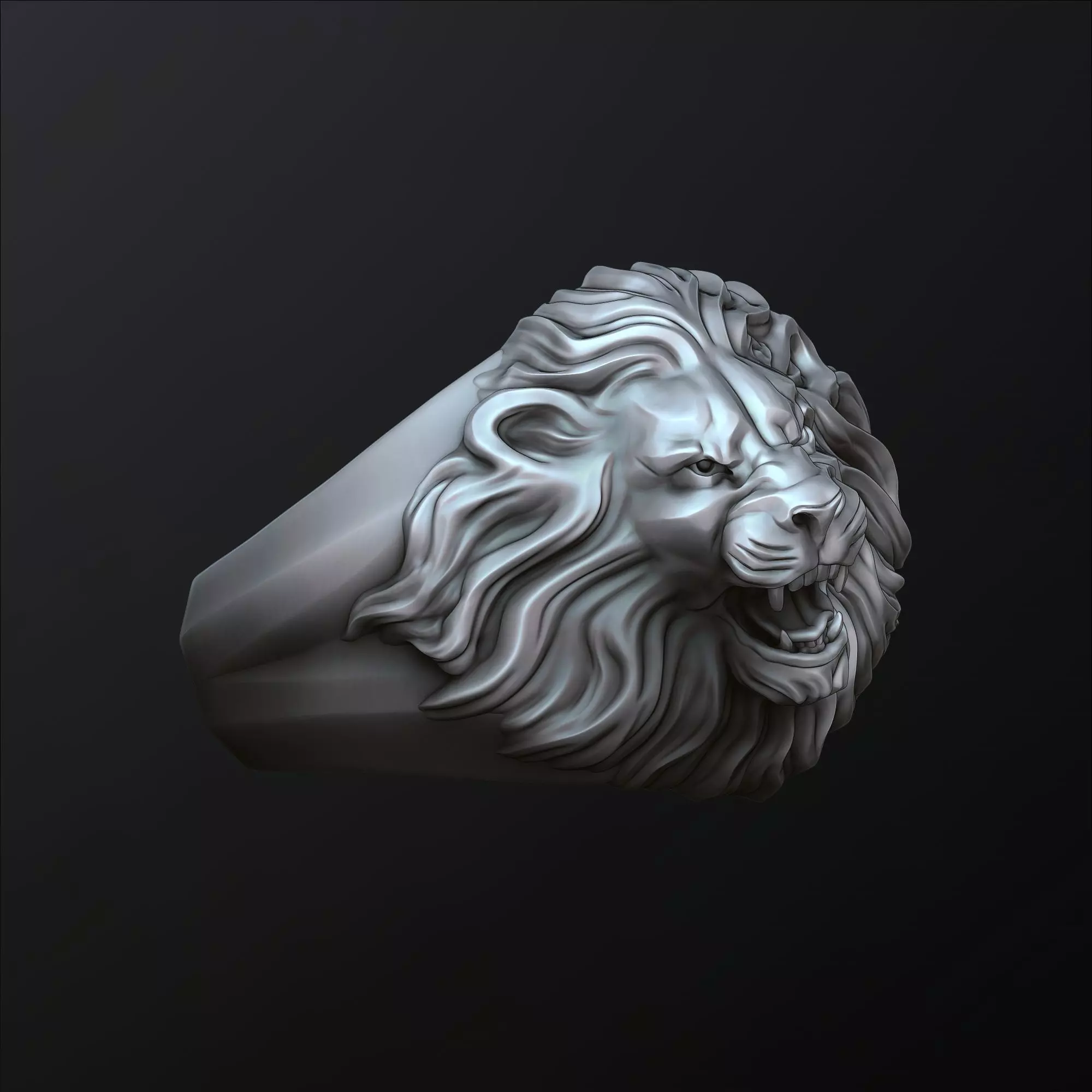 Lion ring 3D print model_0