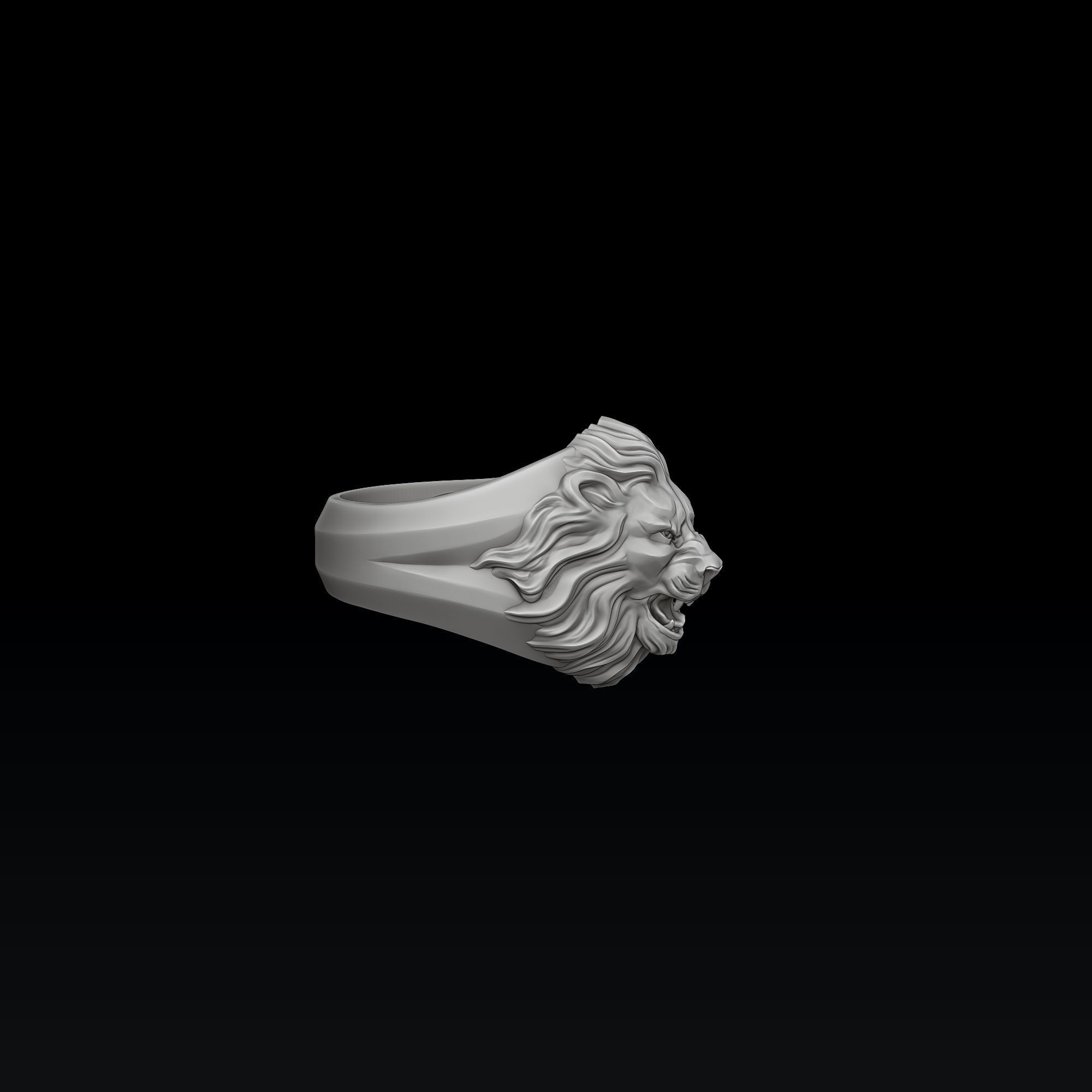 Lion ring 3D print model_6