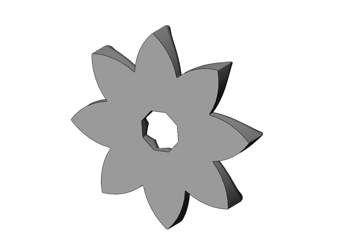 Open Lotus leaves rosette onlay relief 3D print model_3