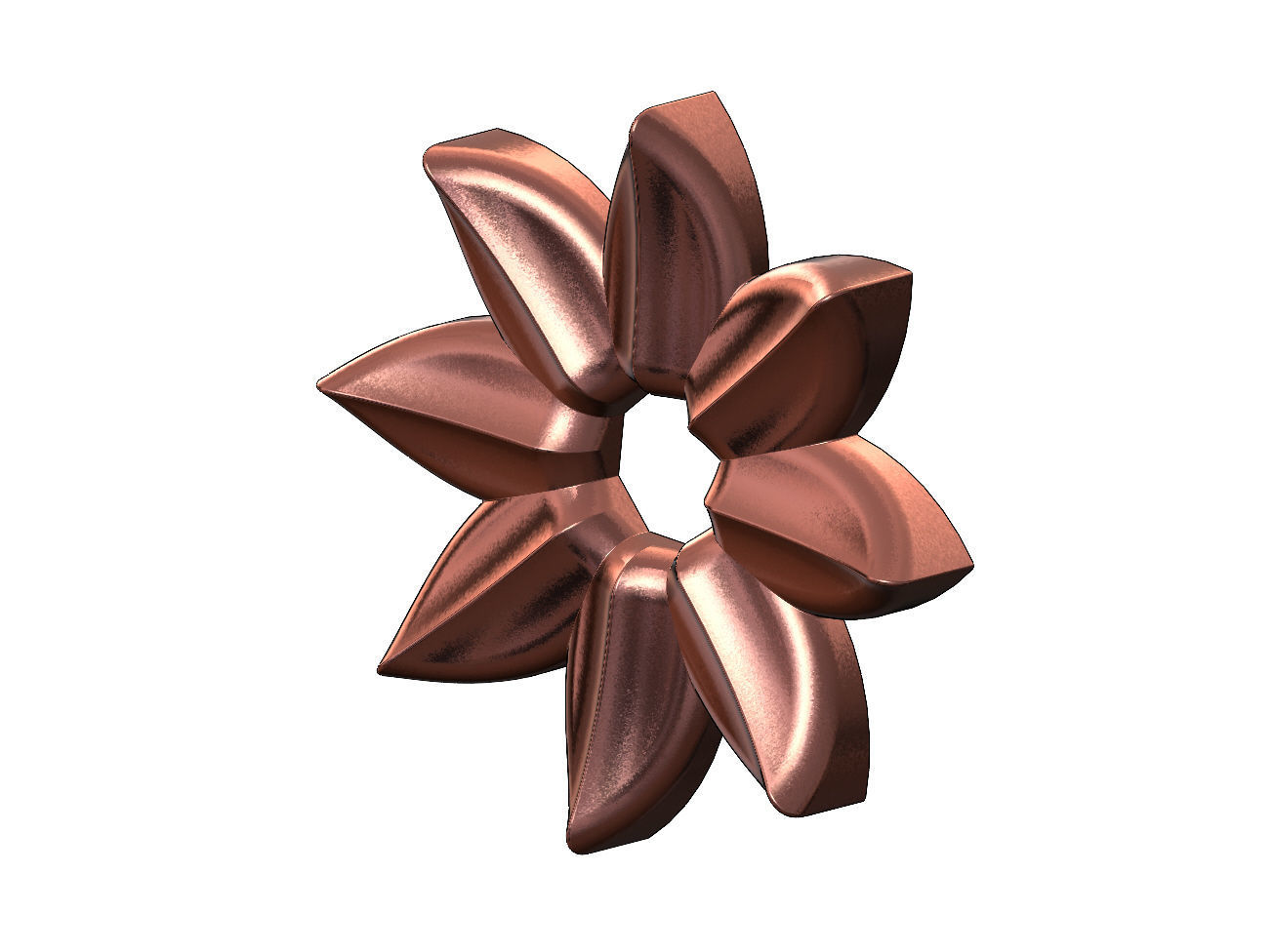 Open Lotus leaves rosette onlay relief 3D print model_15