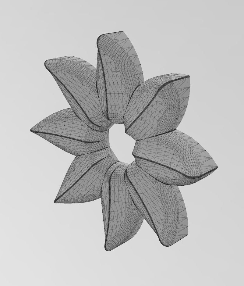 Open Lotus leaves rosette onlay relief 3D print model_10