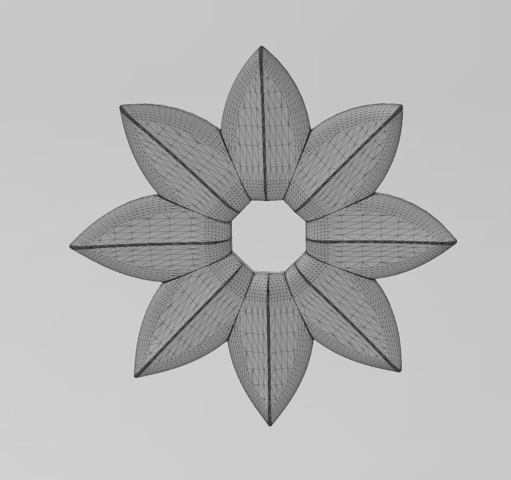 Open Lotus leaves rosette onlay relief 3D print model_11
