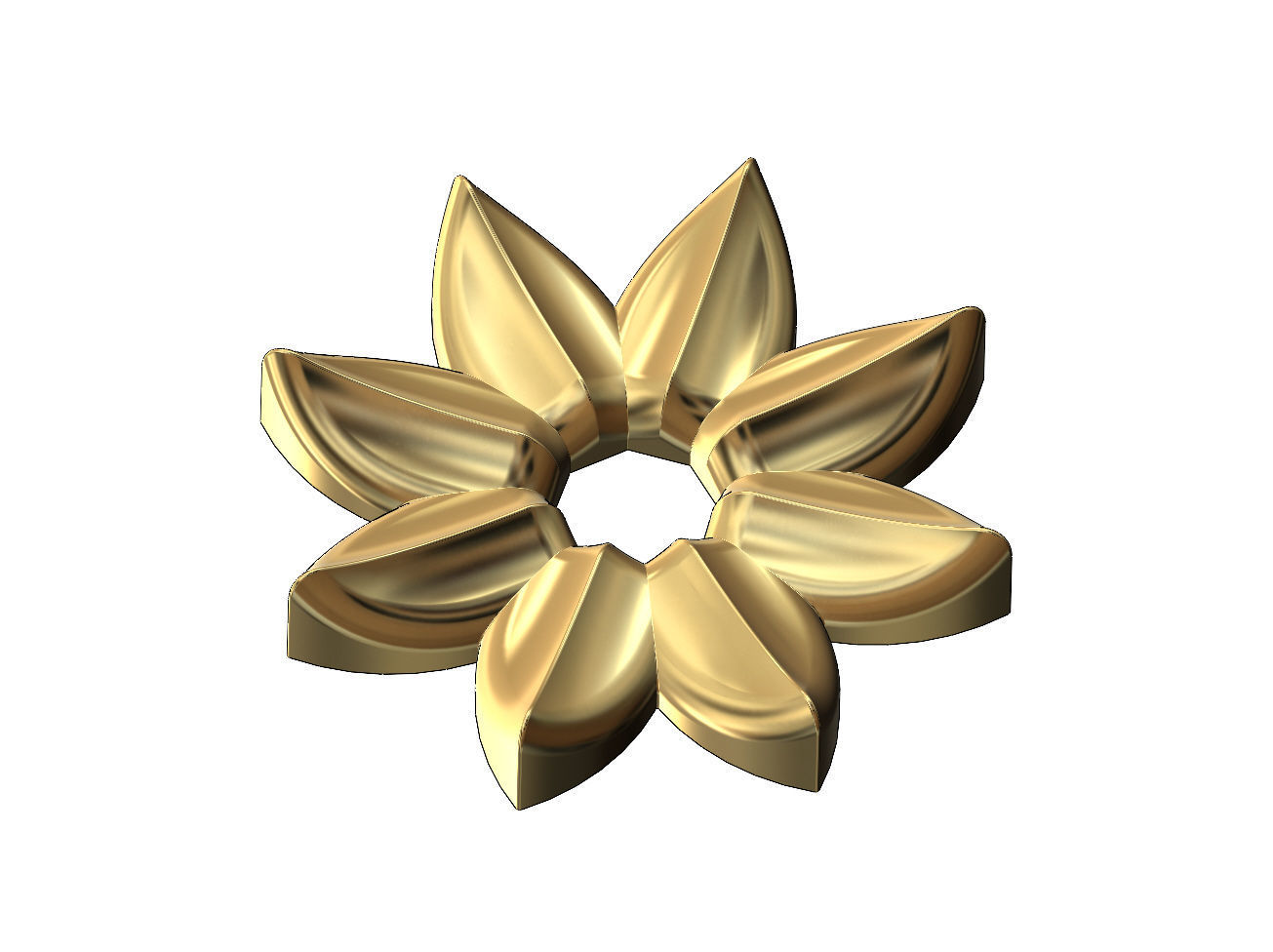 Open Lotus leaves rosette onlay relief 3D print model_13
