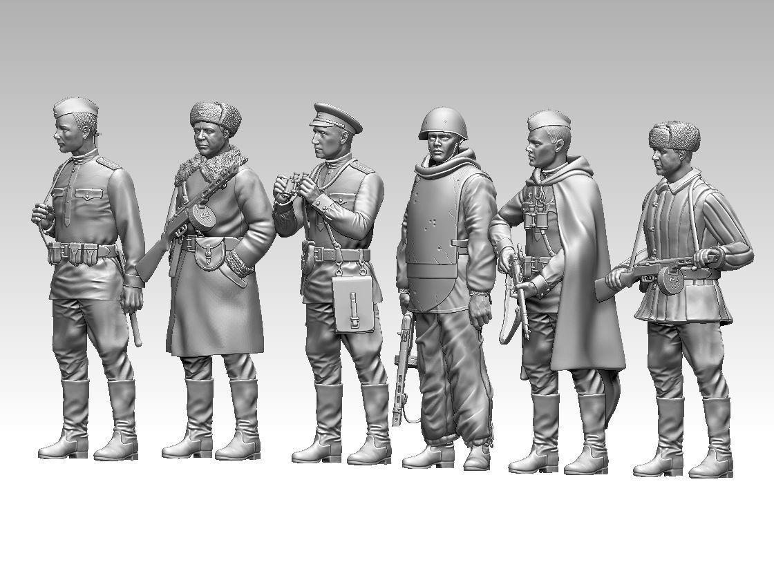 russian soldiers 3D print model_1