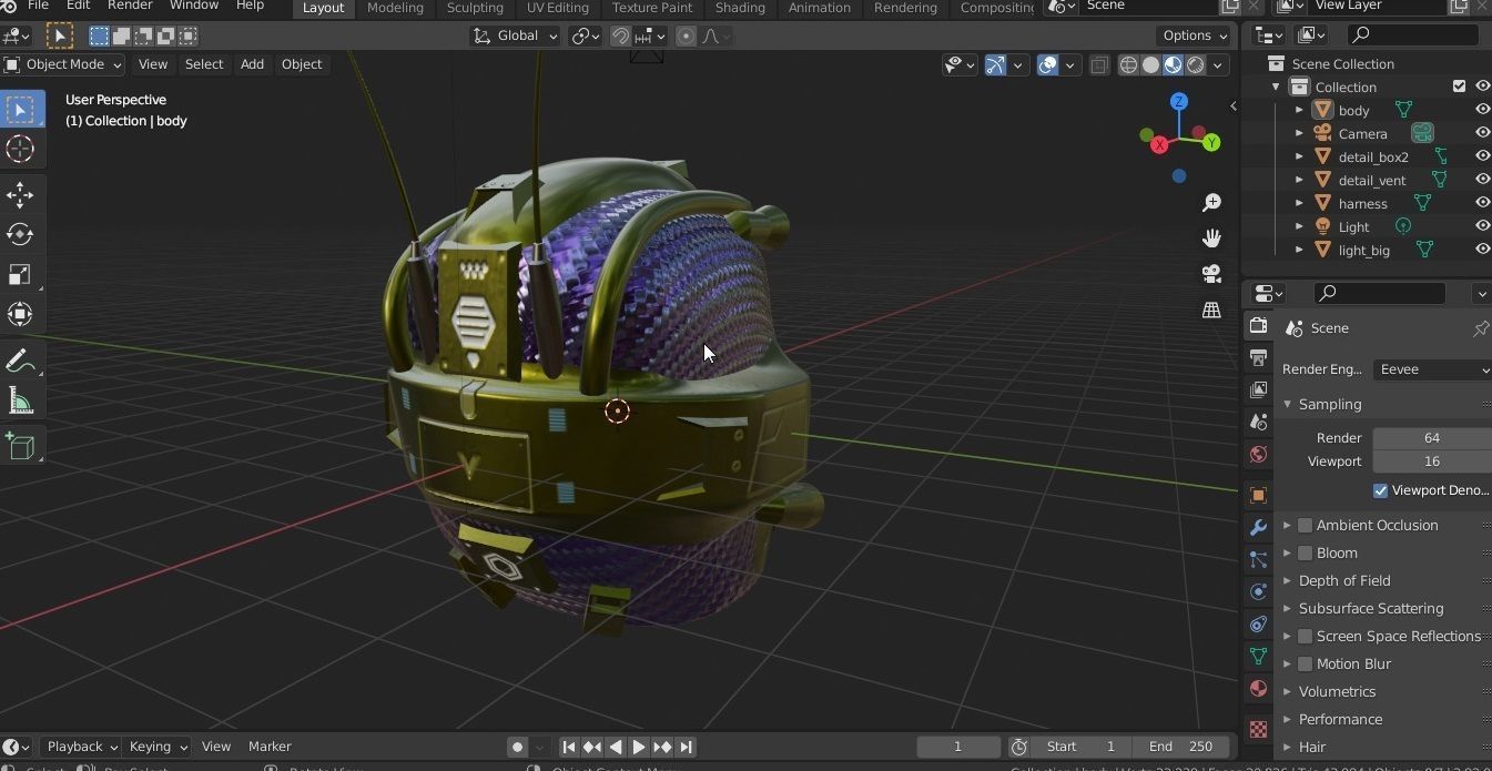 sci-fi helmet Low-poly 3D model_4