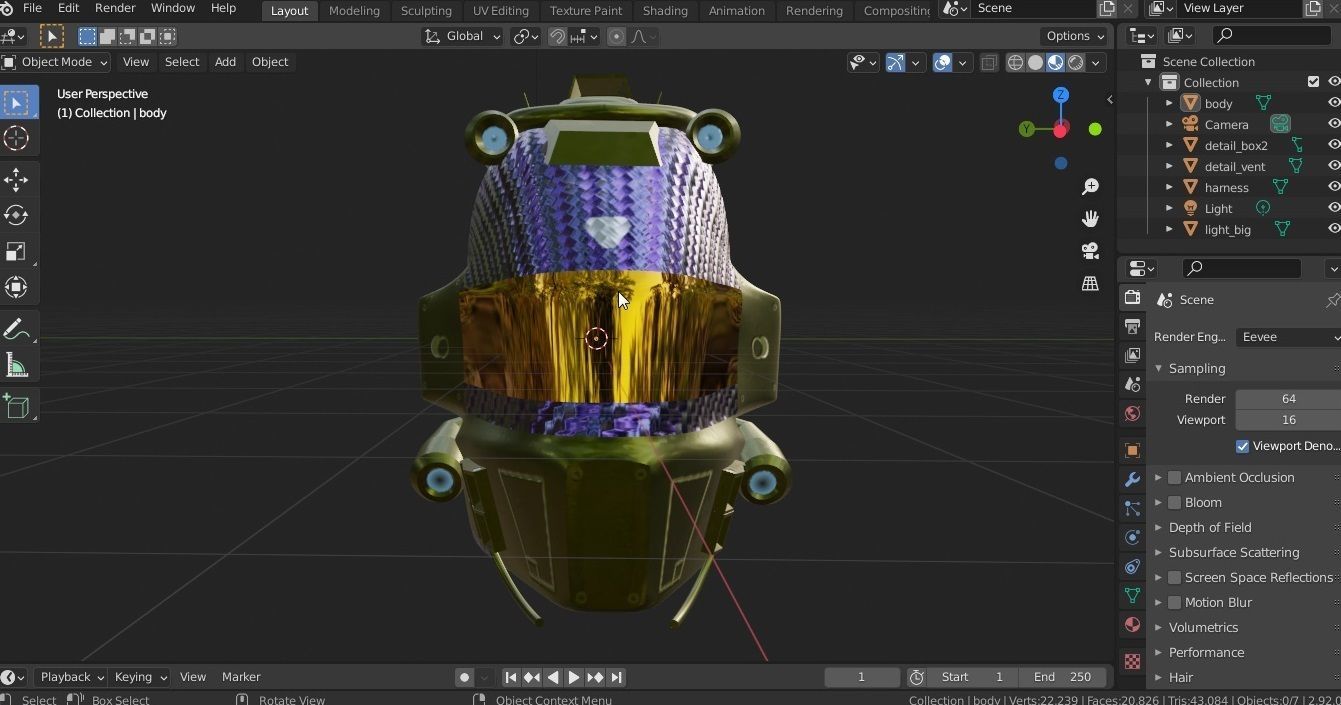 sci-fi helmet Low-poly 3D model_2