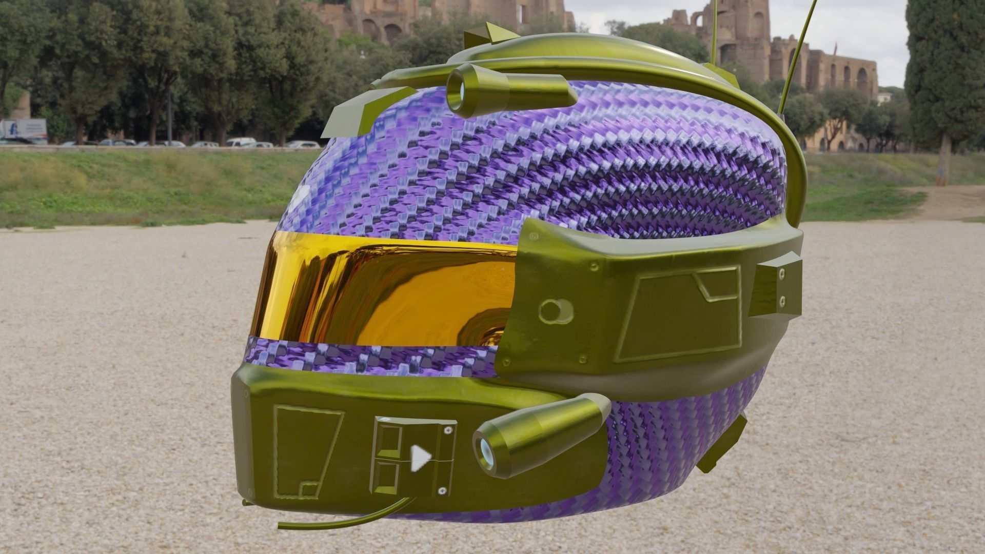 sci-fi helmet Low-poly 3D model_1