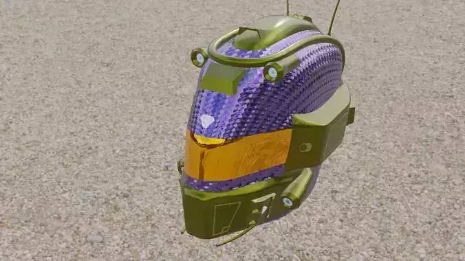 sci-fi helmet Low-poly 3D model