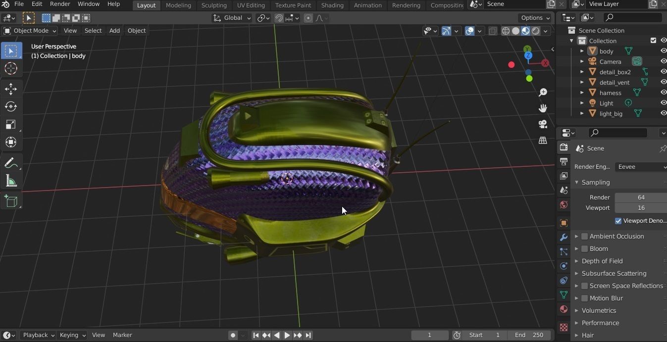 sci-fi helmet Low-poly 3D model_5