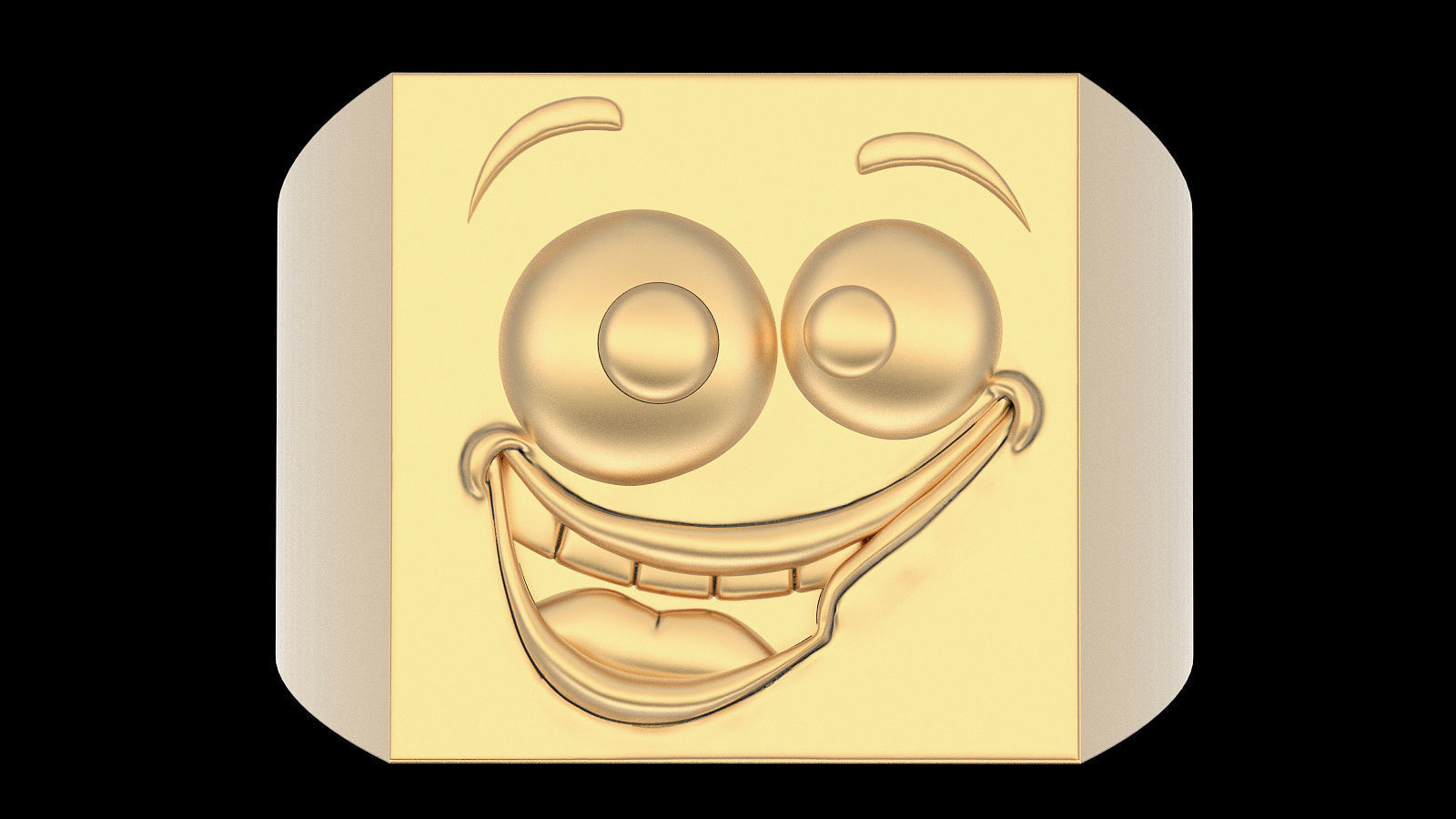 Emoji face comic ring silver gold jewelry 3D printable model 3D print model_3