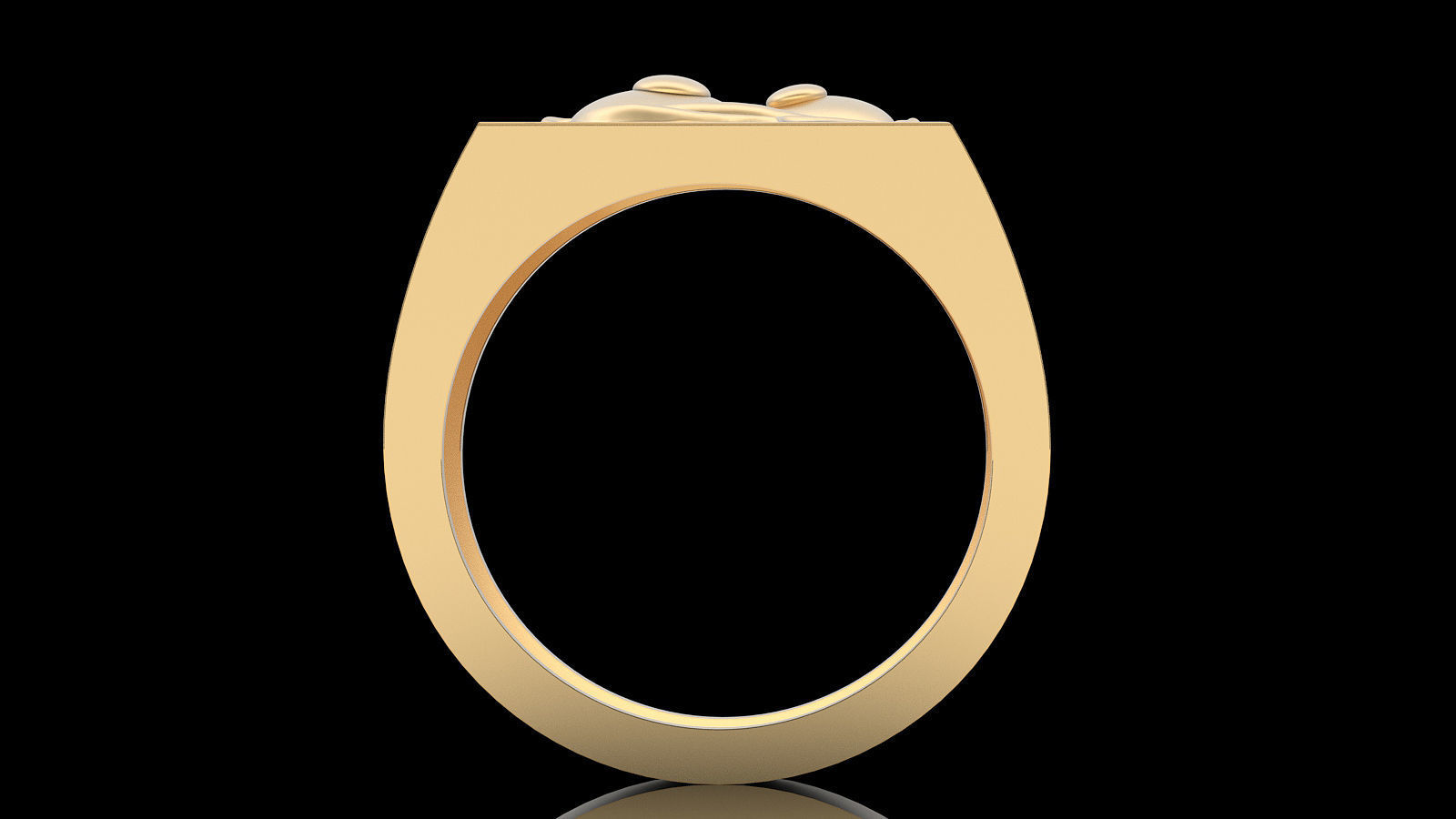 Emoji face comic ring silver gold jewelry 3D printable model 3D print model_5
