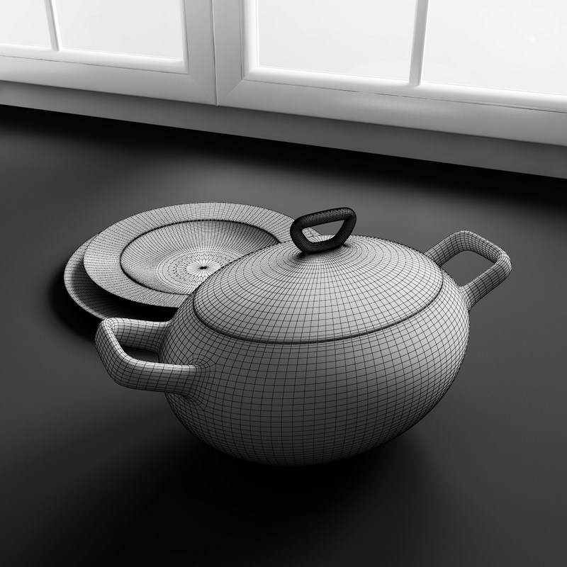 Soup tureen 3D model_1