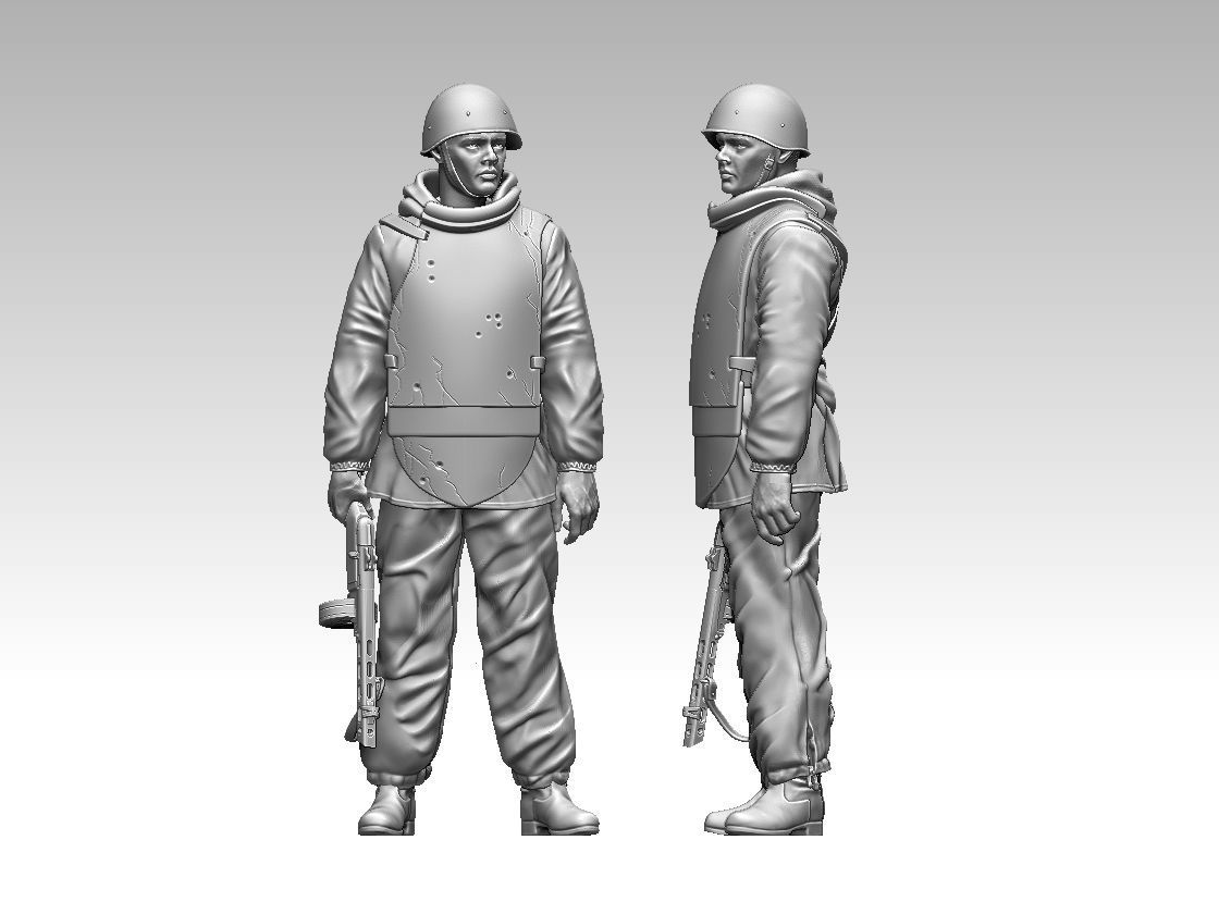 russian soldier 3D print model_44