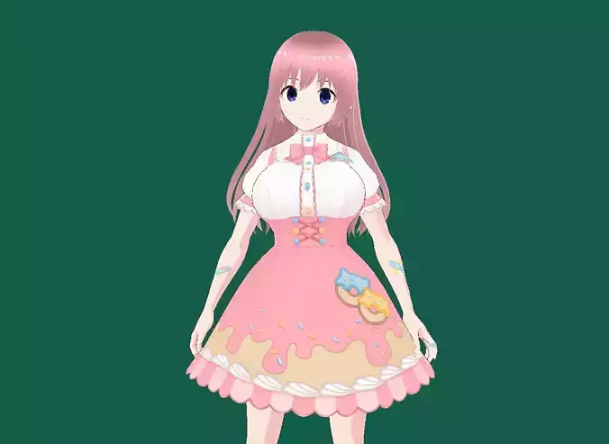 Bocchi the Rock Adult VRChat Avatar 3D model