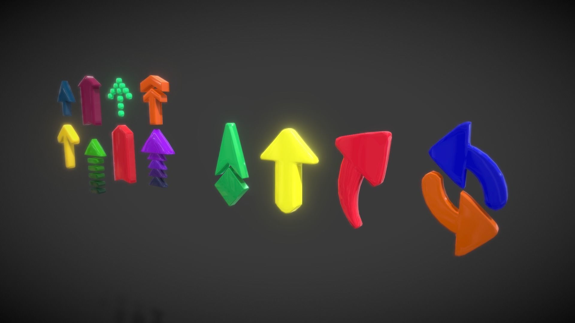 Arrow Button Collections2 Low-poly 3D model_2
