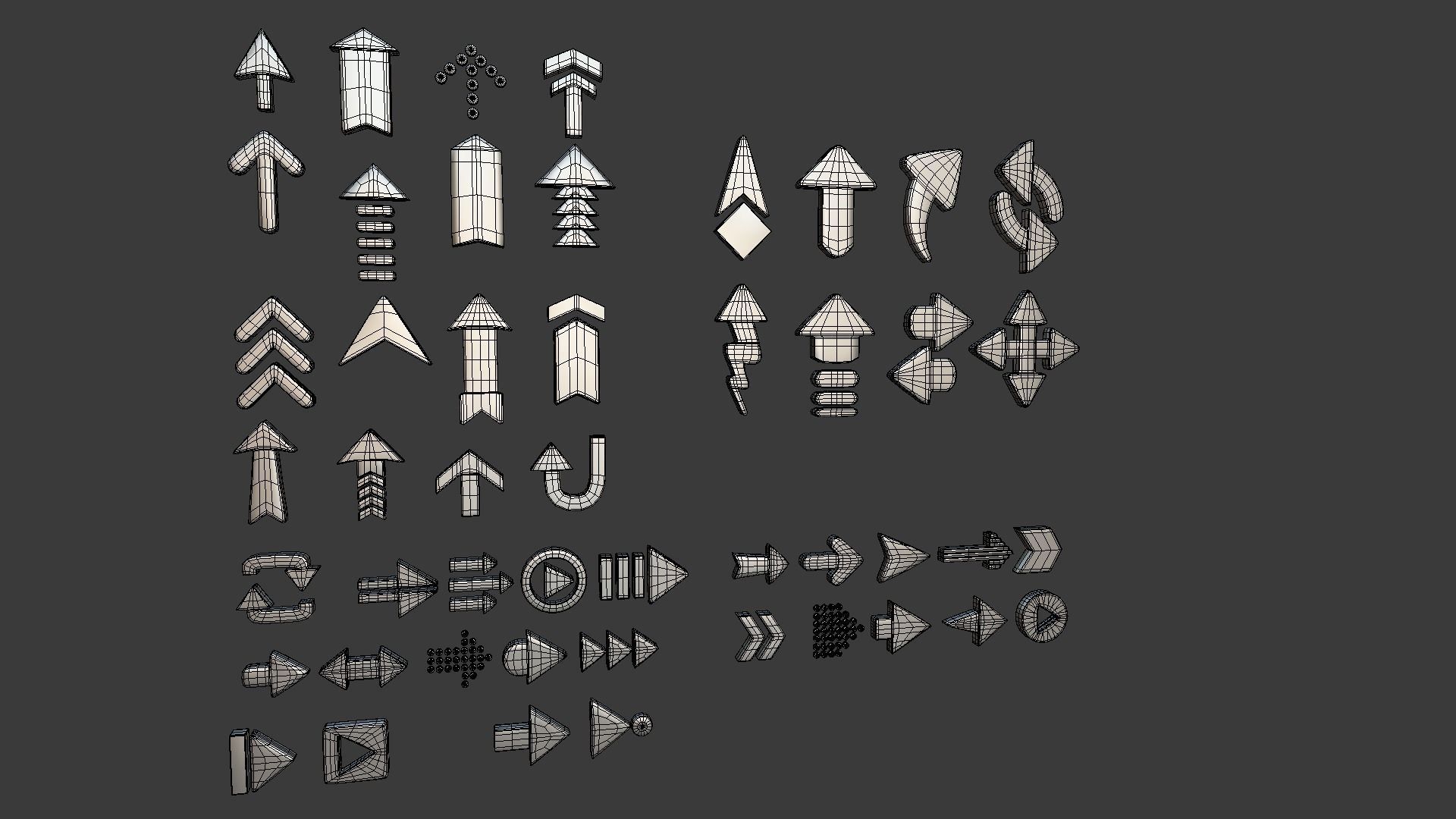 Arrow Button Collections2 Low-poly 3D model_10
