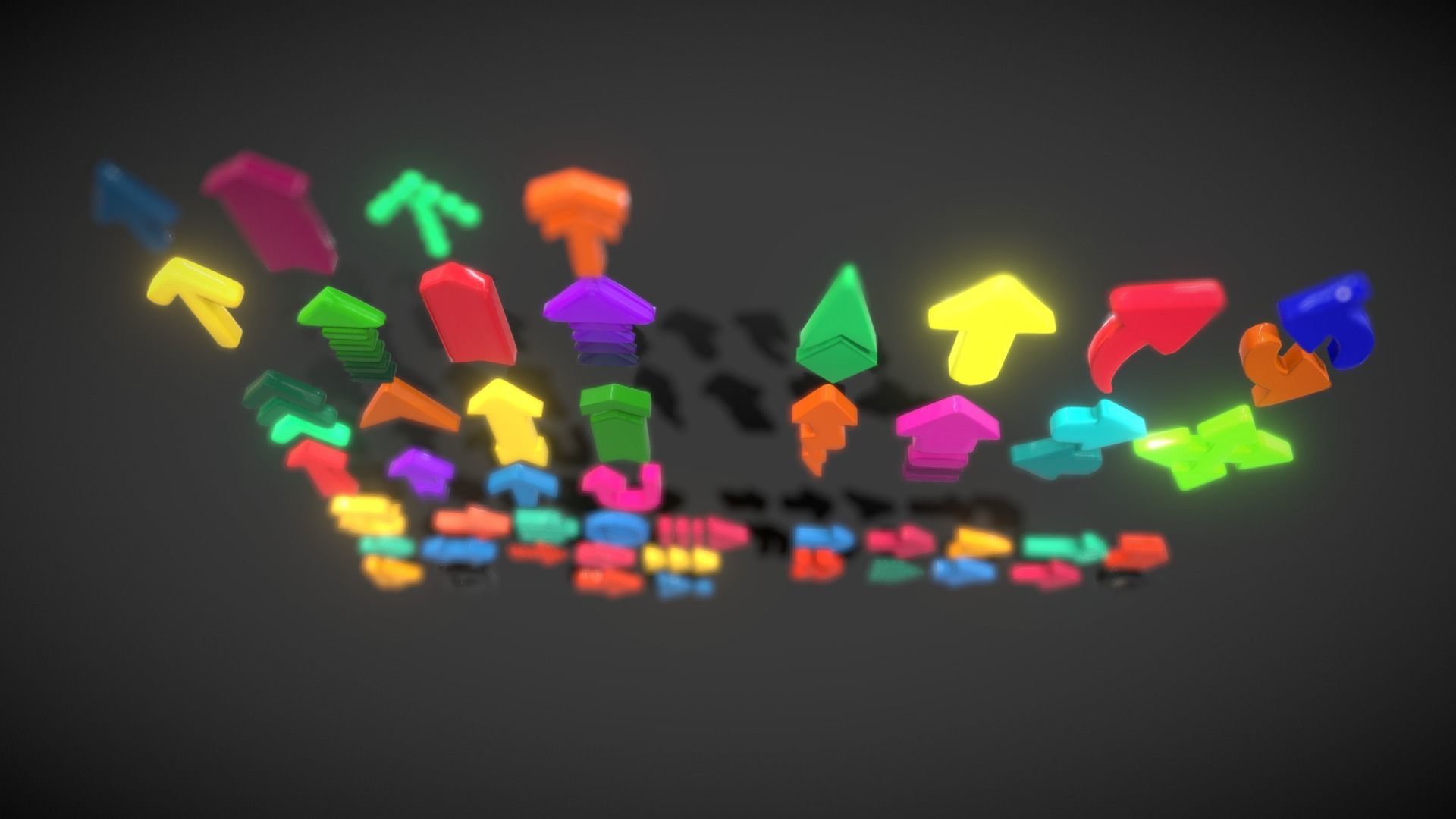 Arrow Button Collections2 Low-poly 3D model_5