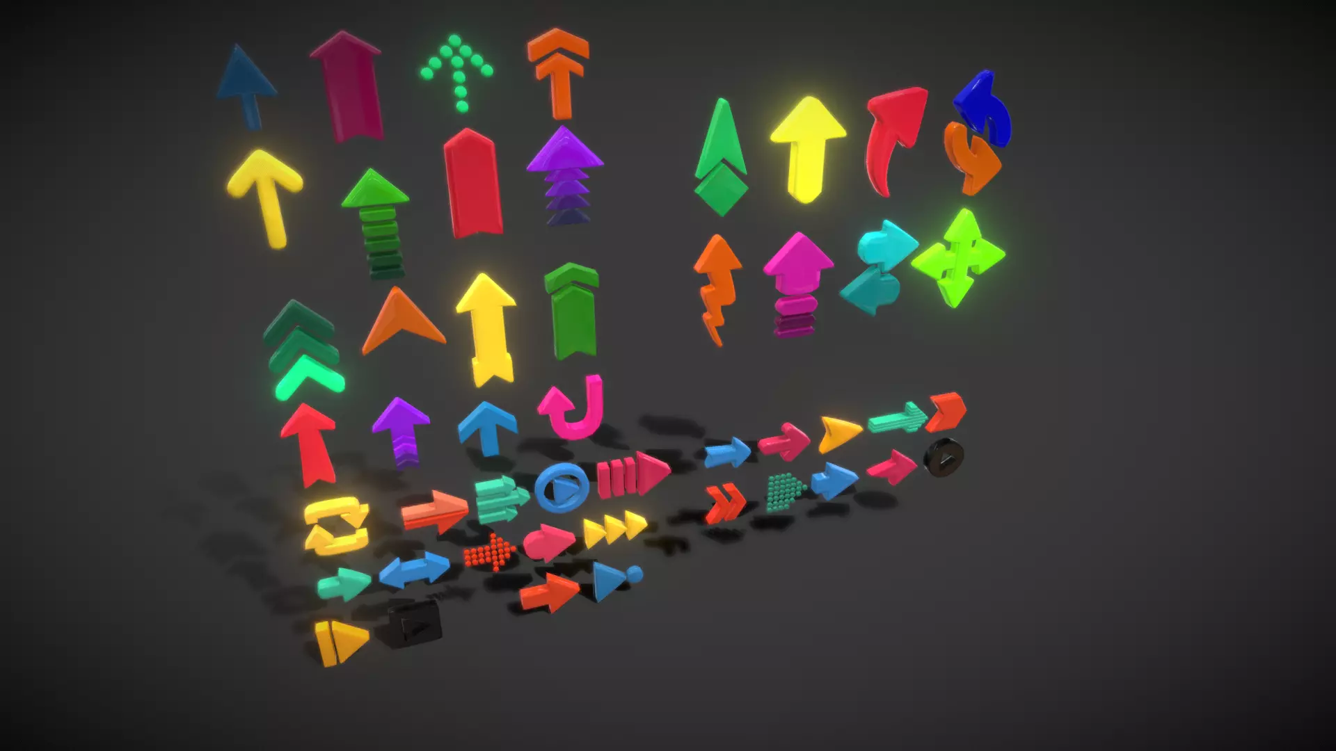 Arrow Button Collections2 Low-poly 3D model_0