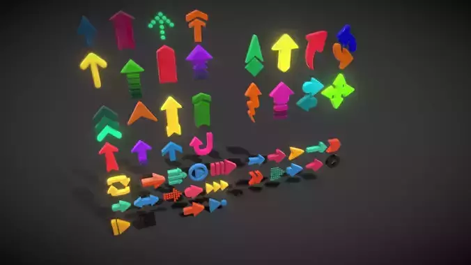 Arrow Button Collections2 Low-poly 3D model