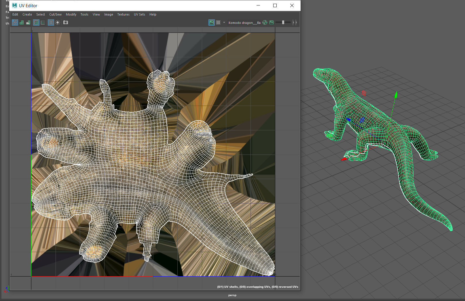 Komodo dragon Low-poly 3D model_8