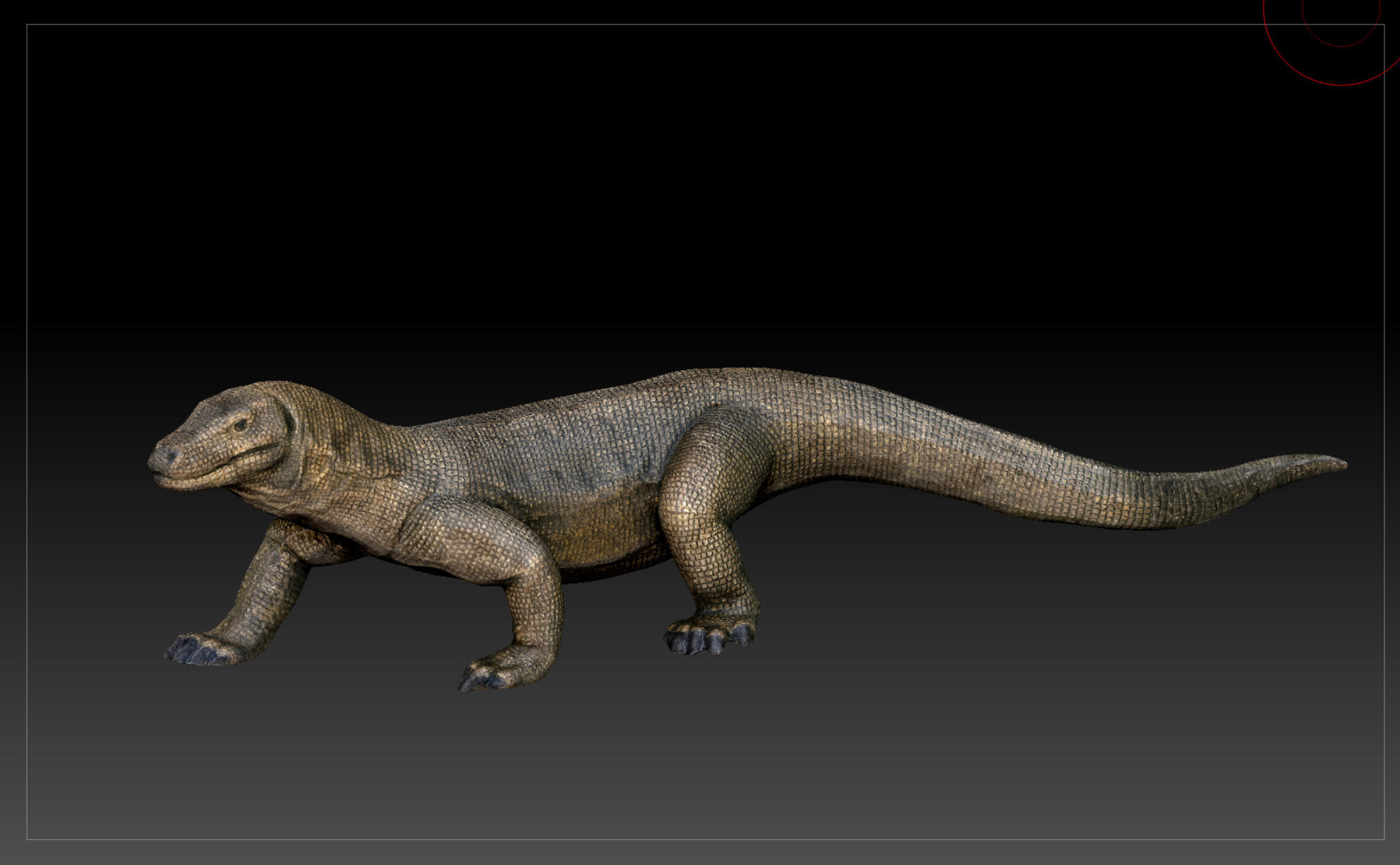 Komodo dragon Low-poly 3D model_3