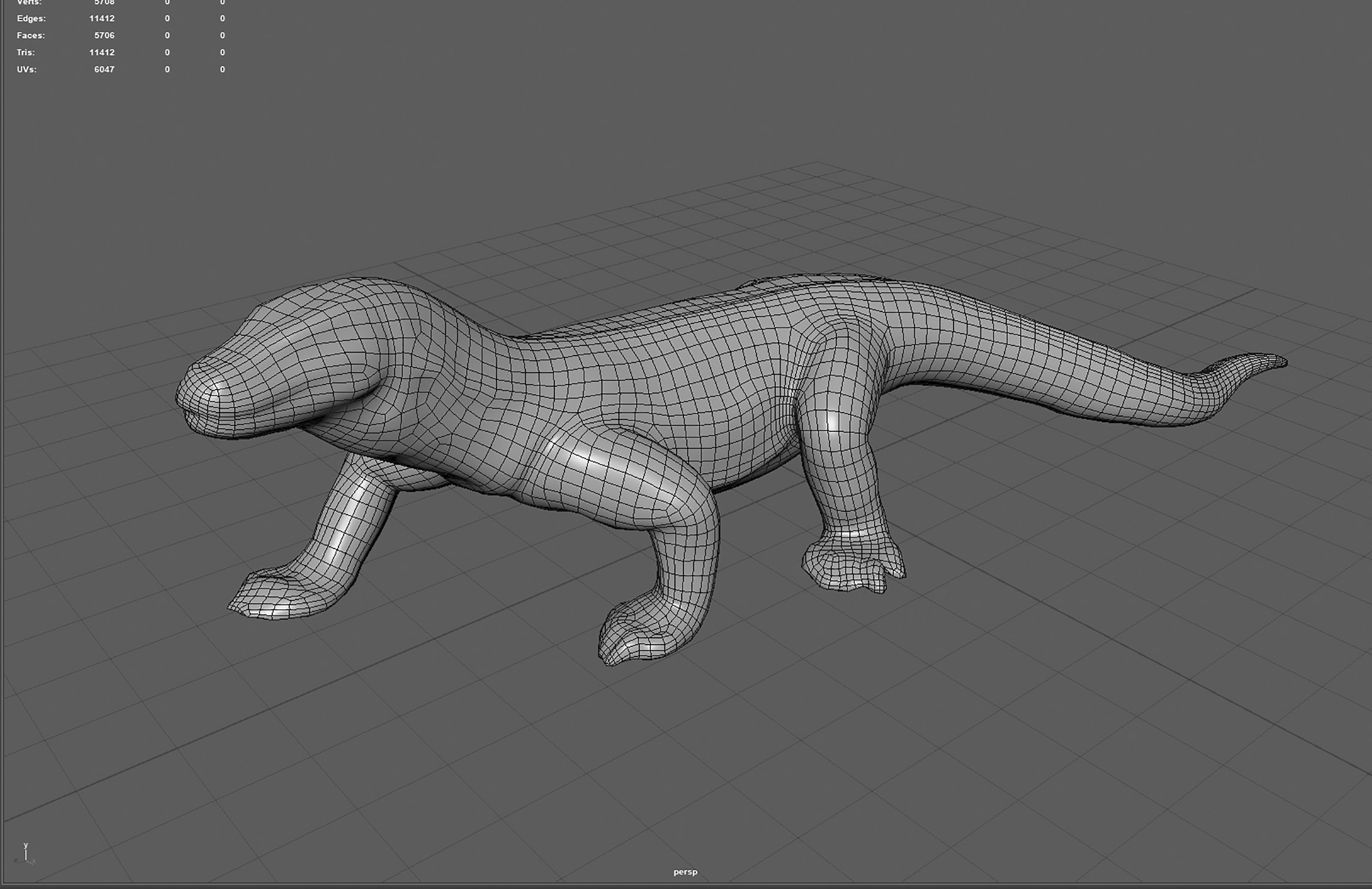 Komodo dragon Low-poly 3D model_9