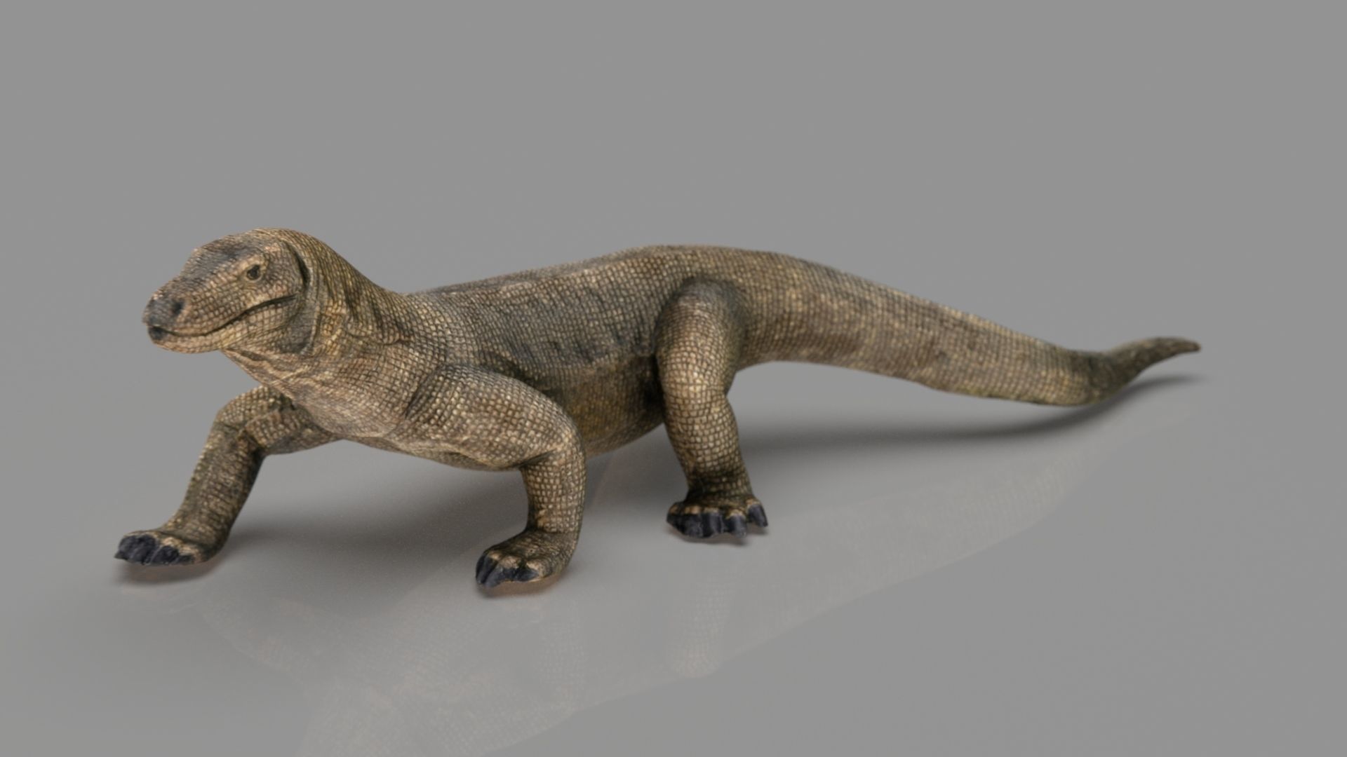 Komodo dragon Low-poly 3D model_2