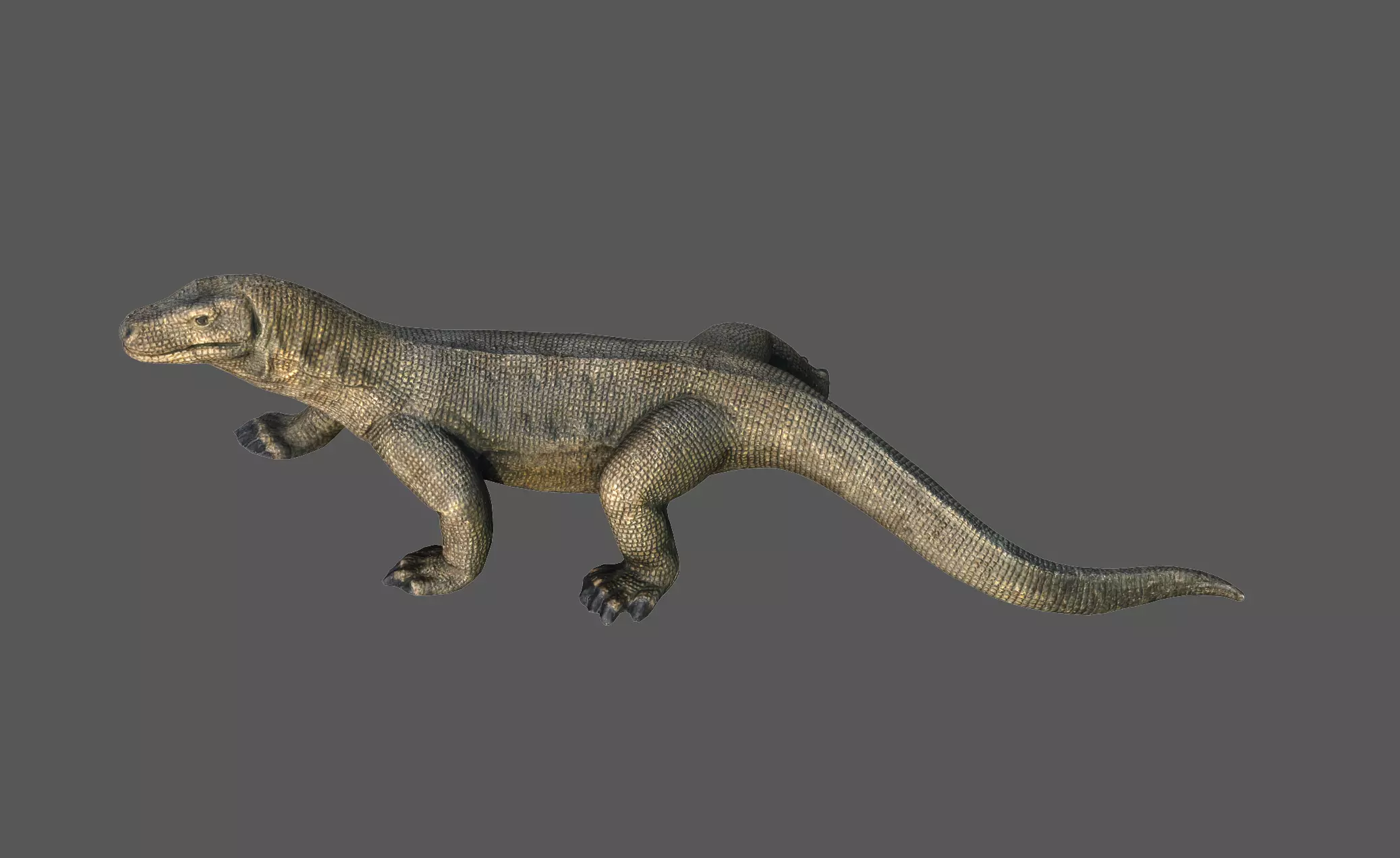 Komodo dragon Low-poly 3D model_0