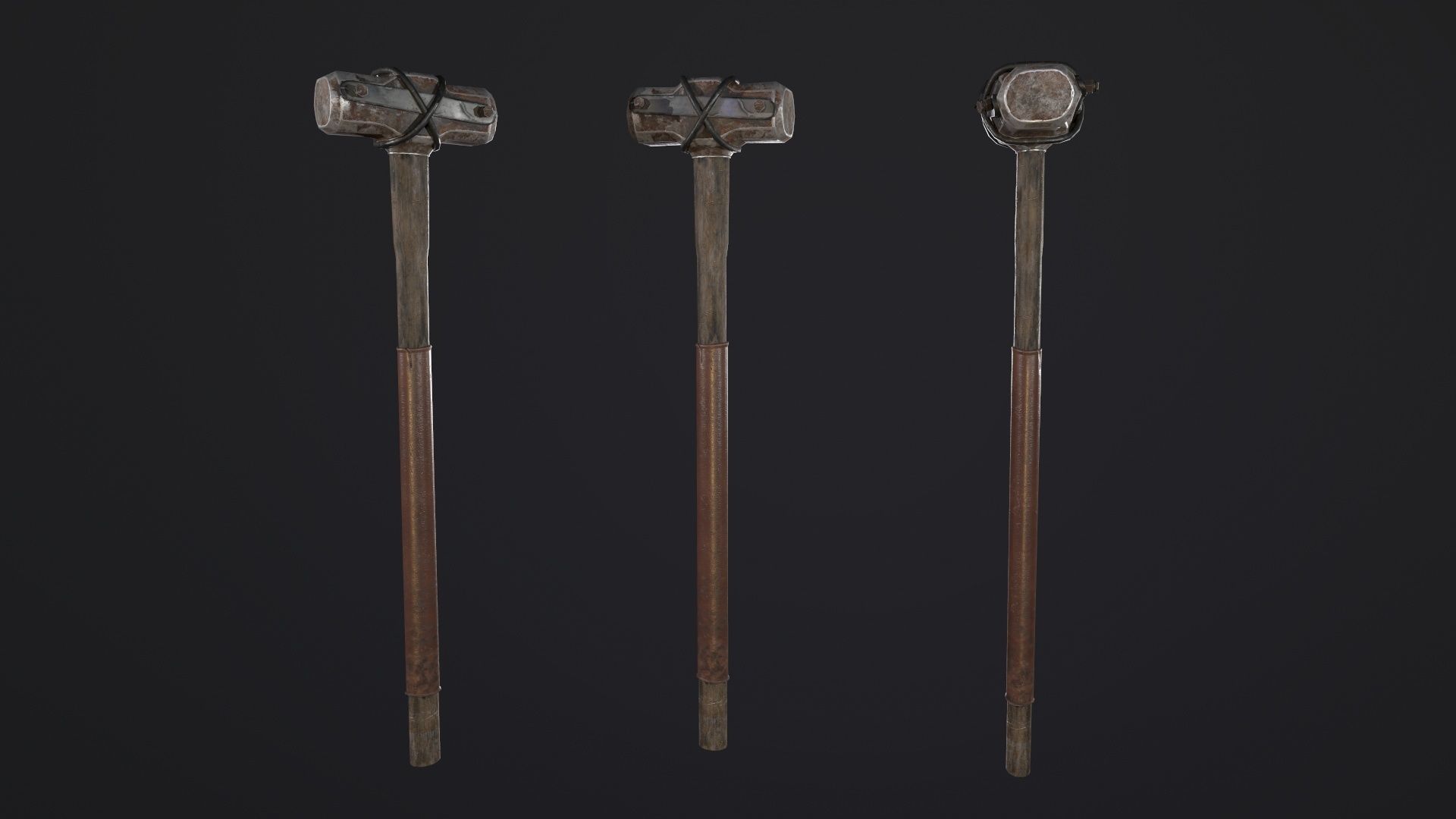 Sledge Hammer PBR Low-poly 3D model_2