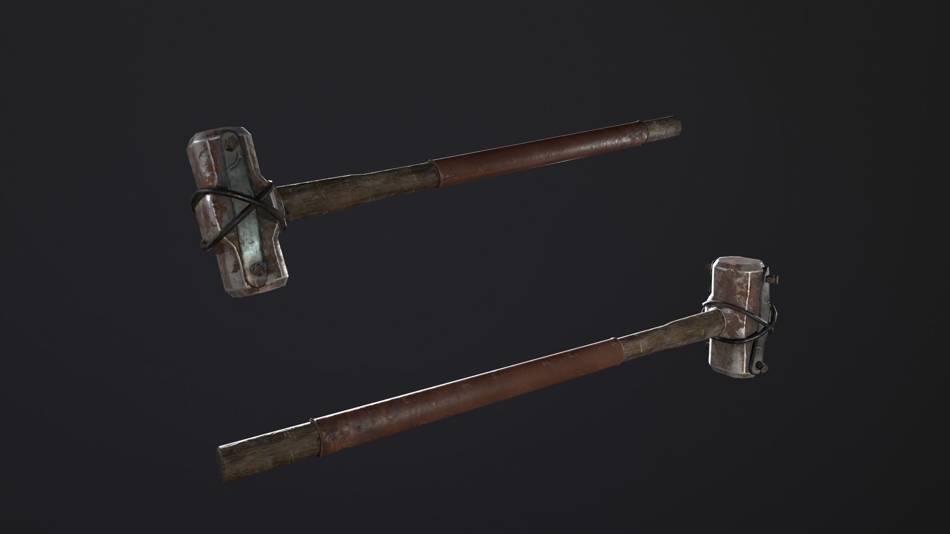 Sledge Hammer PBR Low-poly 3D model_3